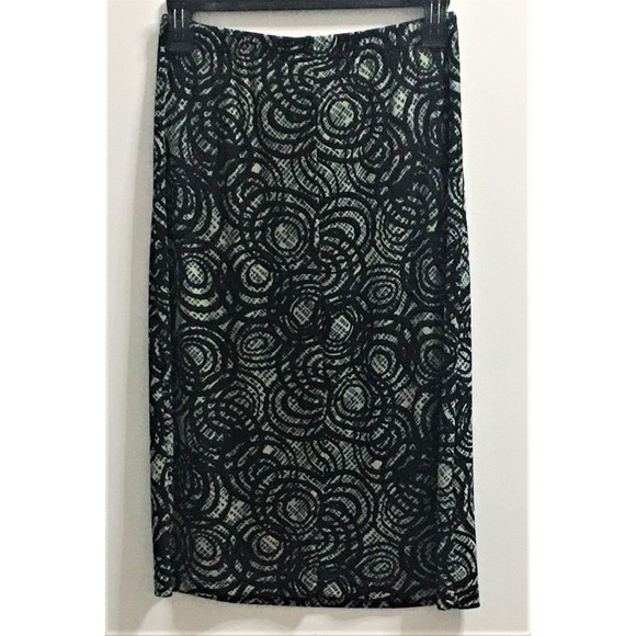 Kathy Ireland Black and Grey Midi Skirt Women's Small - Picture 1 of 5